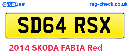 SD64RSX are the vehicle registration plates.