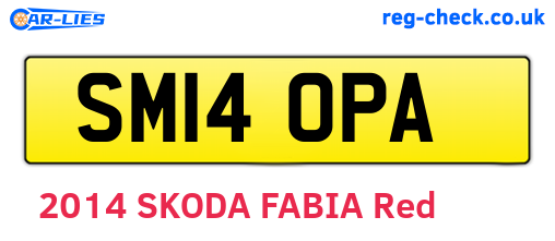 SM14OPA are the vehicle registration plates.
