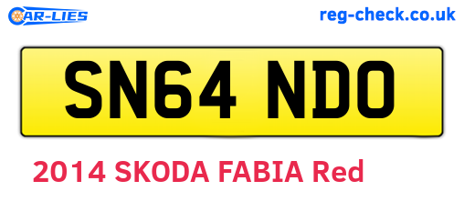 SN64NDO are the vehicle registration plates.