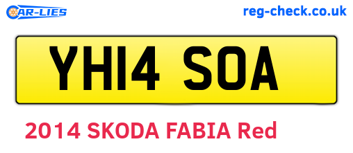 YH14SOA are the vehicle registration plates.