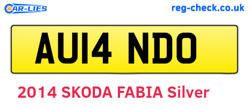AU14NDO are the vehicle registration plates.