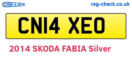 CN14XEO are the vehicle registration plates.