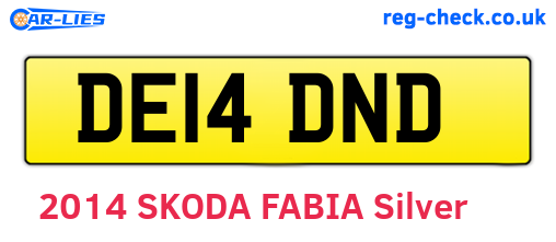 DE14DND are the vehicle registration plates.