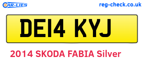 DE14KYJ are the vehicle registration plates.