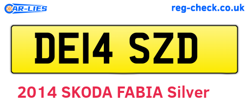 DE14SZD are the vehicle registration plates.