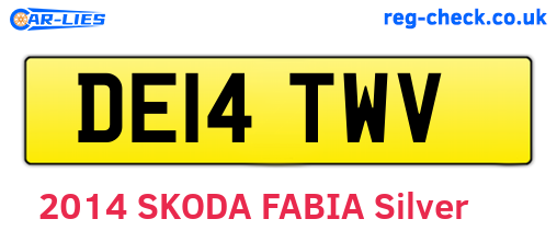 DE14TWV are the vehicle registration plates.