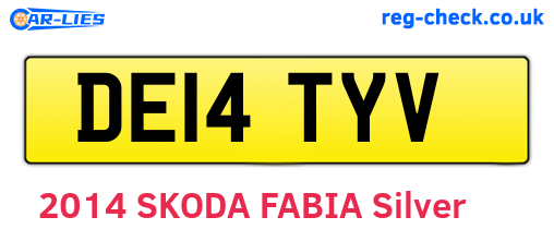 DE14TYV are the vehicle registration plates.