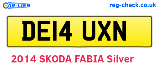 DE14UXN are the vehicle registration plates.