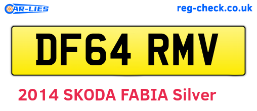 DF64RMV are the vehicle registration plates.