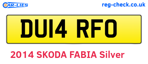 DU14RFO are the vehicle registration plates.