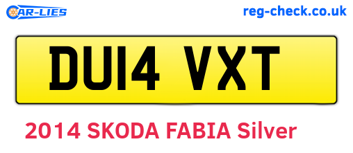 DU14VXT are the vehicle registration plates.
