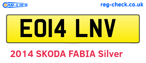EO14LNV are the vehicle registration plates.
