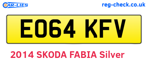 EO64KFV are the vehicle registration plates.