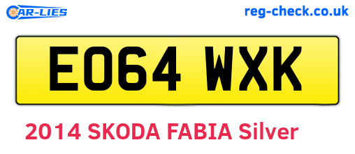 EO64WXK are the vehicle registration plates.