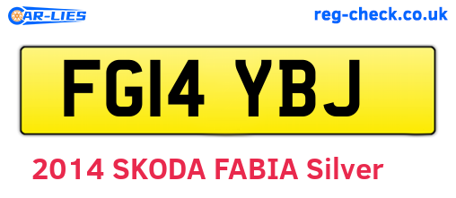 FG14YBJ are the vehicle registration plates.
