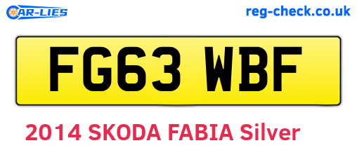 FG63WBF are the vehicle registration plates.