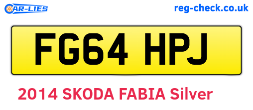 FG64HPJ are the vehicle registration plates.