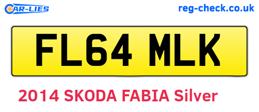 FL64MLK are the vehicle registration plates.
