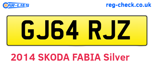 GJ64RJZ are the vehicle registration plates.