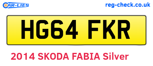 HG64FKR are the vehicle registration plates.