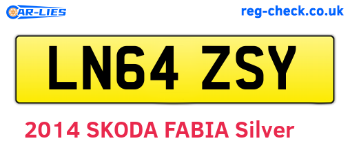 LN64ZSY are the vehicle registration plates.