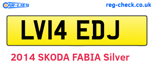 LV14EDJ are the vehicle registration plates.