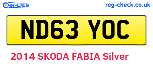 ND63YOC are the vehicle registration plates.