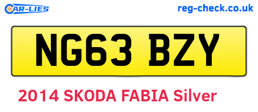 NG63BZY are the vehicle registration plates.