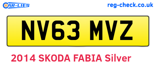 NV63MVZ are the vehicle registration plates.