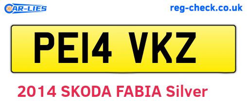 PE14VKZ are the vehicle registration plates.
