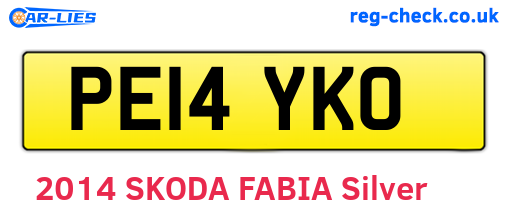 PE14YKO are the vehicle registration plates.