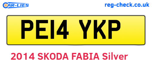 PE14YKP are the vehicle registration plates.
