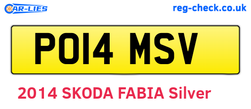 PO14MSV are the vehicle registration plates.