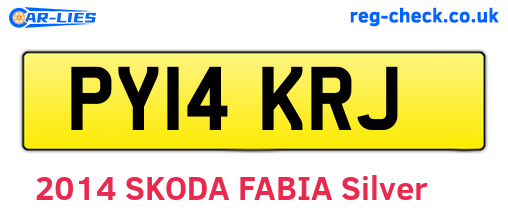 PY14KRJ are the vehicle registration plates.