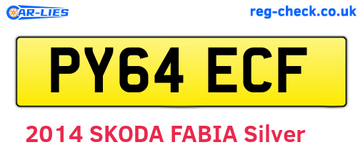 PY64ECF are the vehicle registration plates.