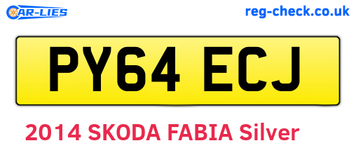 PY64ECJ are the vehicle registration plates.