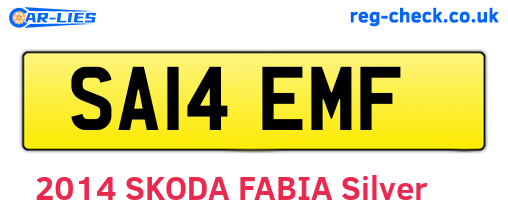SA14EMF are the vehicle registration plates.