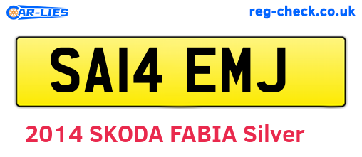 SA14EMJ are the vehicle registration plates.