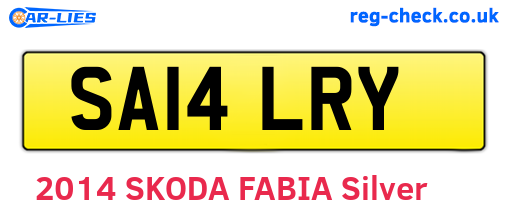 SA14LRY are the vehicle registration plates.