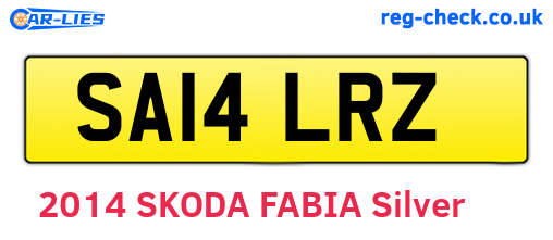 SA14LRZ are the vehicle registration plates.