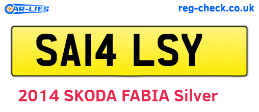 SA14LSY are the vehicle registration plates.