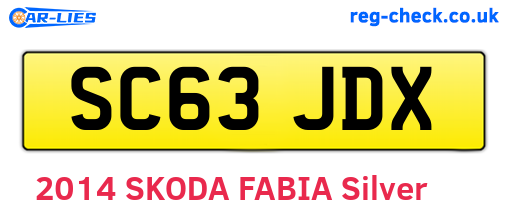 SC63JDX are the vehicle registration plates.
