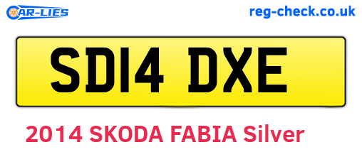 SD14DXE are the vehicle registration plates.