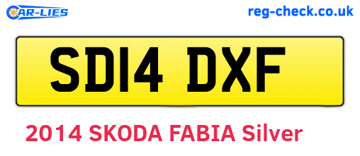 SD14DXF are the vehicle registration plates.