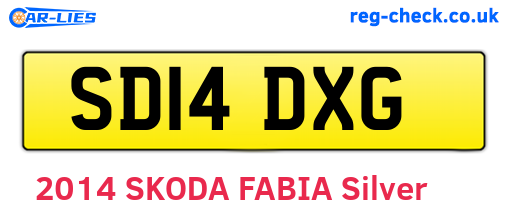 SD14DXG are the vehicle registration plates.