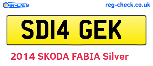 SD14GEK are the vehicle registration plates.