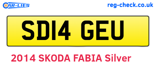 SD14GEU are the vehicle registration plates.