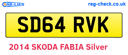 SD64RVK are the vehicle registration plates.