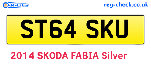 ST64SKU are the vehicle registration plates.
