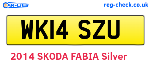 WK14SZU are the vehicle registration plates.